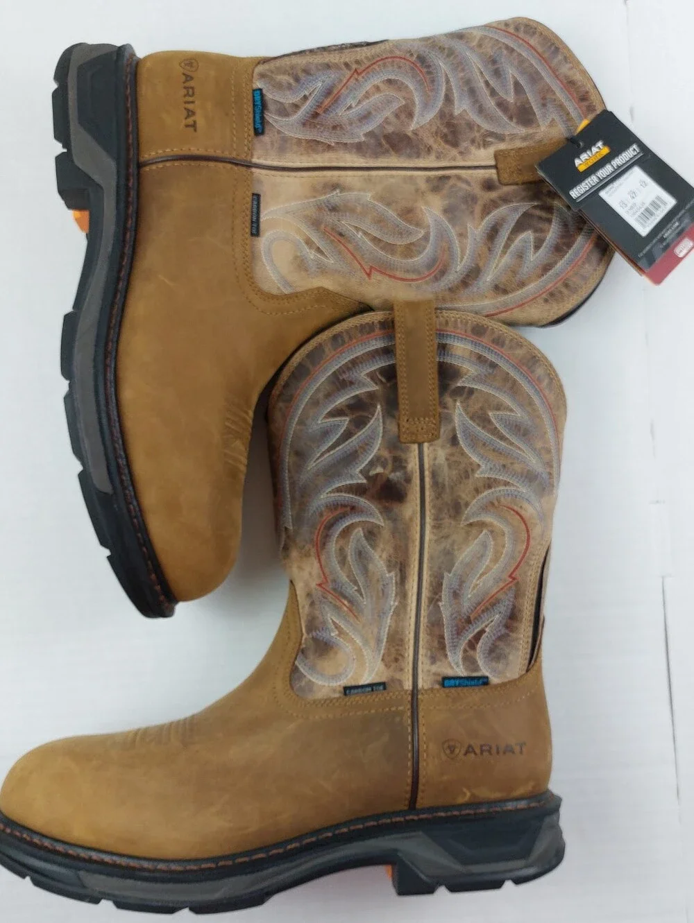 Ariat Workhog XT H20 Carbon Toe Boots Mens 13D Distressed Brown Waterproof NWT